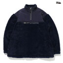 【PRICE DOWN 30 ★送料無料★ラスト1点】FIRST DOWN BOA FLEECE ANORACK JACKET【NAVY】(M L XL)(FIRST DOWN ファーストダウン 通販 メンズ 大きいサイズ ボア フリース ジャケット アウター)