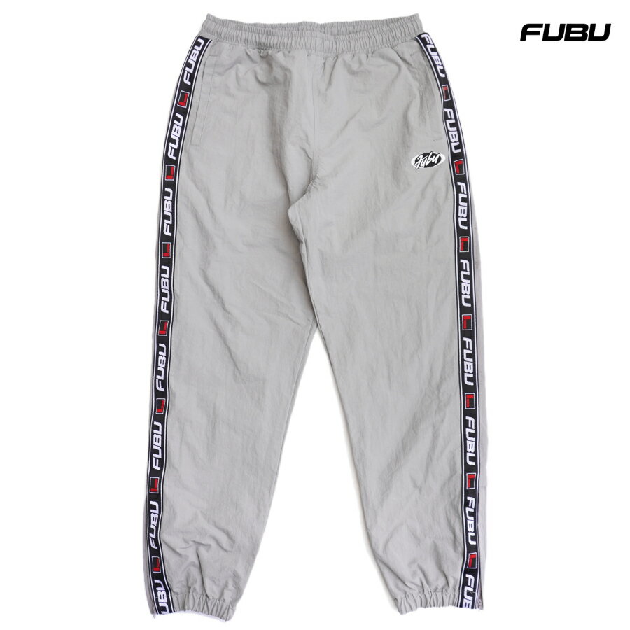 【送料無料】FUBU TRACK PANTS【GRAY】(M・L・XL)(フブ 通販 メンズ 大きいサイズ トラックパンツ ジョガーパンツ ナイロンパンツ ロゴ)