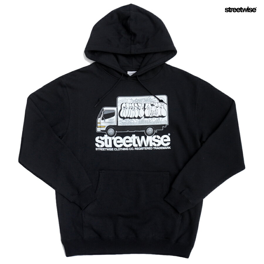 【PRICE DOWN 30 ★送料無料★ラスト1点】STREETWISE WORK TRUCK HOODIE【BLACK】(L XL 2XL)(ストリートワイズ 通販 服 メンズ 大きいサイズ アウター 冬物 パーカー プルオーバー スウェット プリント)