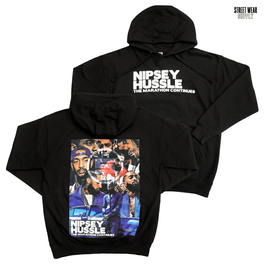 STREETWEAR SUPPLY CONTINUES HOODED SWEAT(M・L・XL・2XL・3XL)(通販 メンズ 大きいサイズ スウェット フーディー パーカー ストリート ブラック 黒 HIPHOP ヒップホップ ニプシーハッスル nipsey hussle)