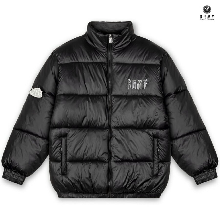 楽天Indoor Class Online Store【PRICE DOWN 30％★送料無料★ラスト1点】GRIMEY BACK AT YOU PUFFER JACKET【BLACK】（M・L・XL）（グライミー GRIMEY 服 通販 メンズ 大きいサイズ パファー ジャケット アウター ロゴ）