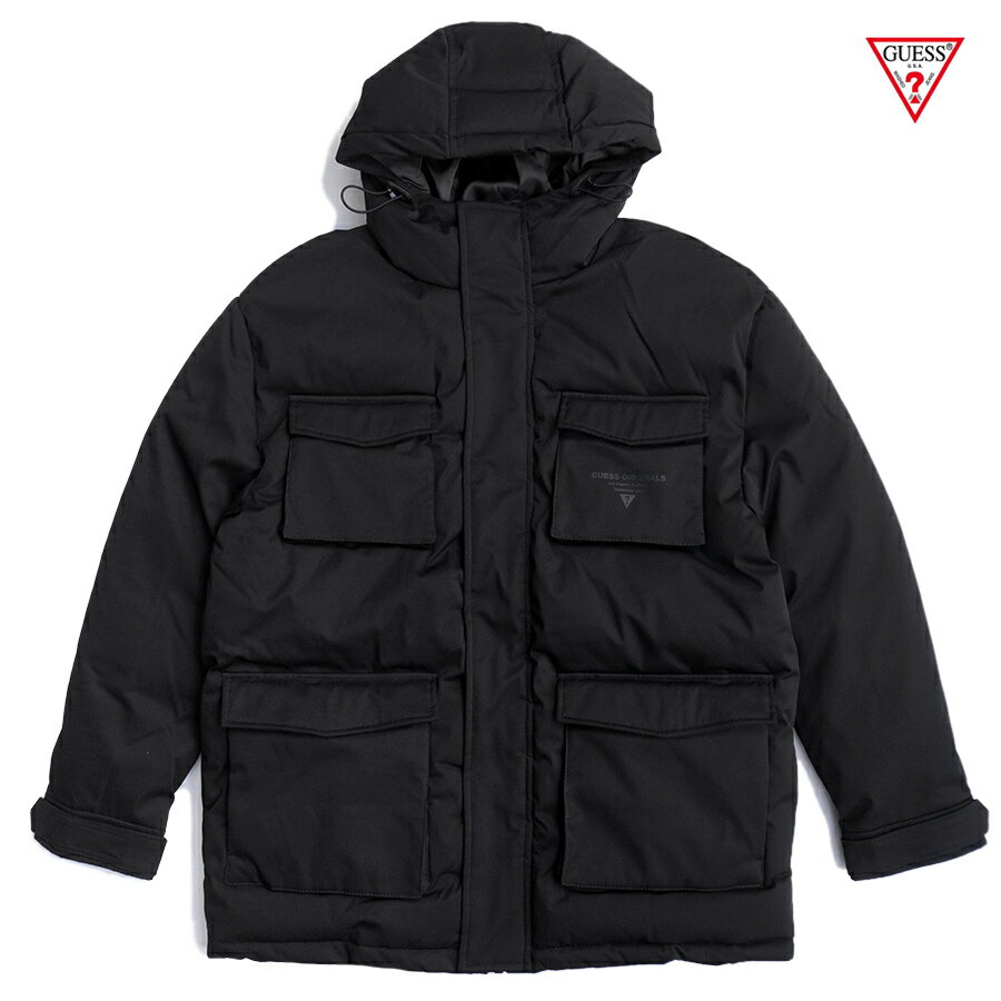 GUESS ORIGINALS PUFFER JACKET(M・L・XL)(ゲス 通販 メンズ 大きいサイズ ジャケット パファージャケット アウター シンプル)