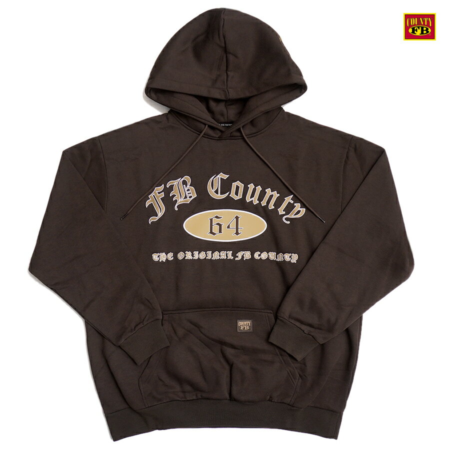 楽天Indoor Class Online Store【送料無料】FB COUNTY 64 HOODIE【BROWN】（M・L・XL・2XL）（エフビーカウンティ 服 通販 メンズ 大きいサイズ パーカー フーディー フード プルオーバーフード スウェット 長袖）