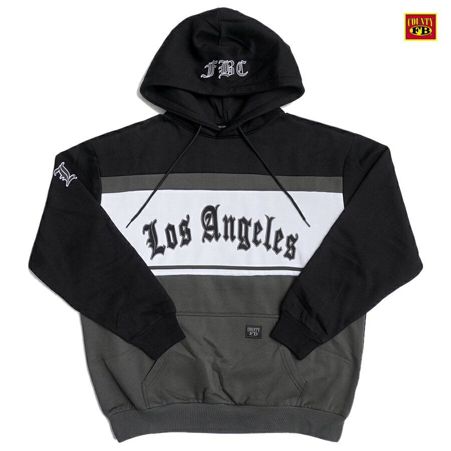 FB COUNTY LOS ANGELES HOODIE(M・L・XL・2XL)(エフビーカウンティ 服 通販 メンズ 大きいサイズ パーカー フーディー フード プルオーバーフード スウェット 長袖)