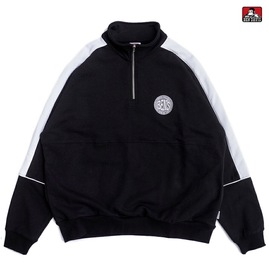 BEN DAVIS BD TRAINERS HALF ZIP SWEAT(M・L・XL)(ベンデイビス 通販 メンズ 大きいサイズ ハーフジップ スウェット トレーナー 長袖 ロングスリーブ)