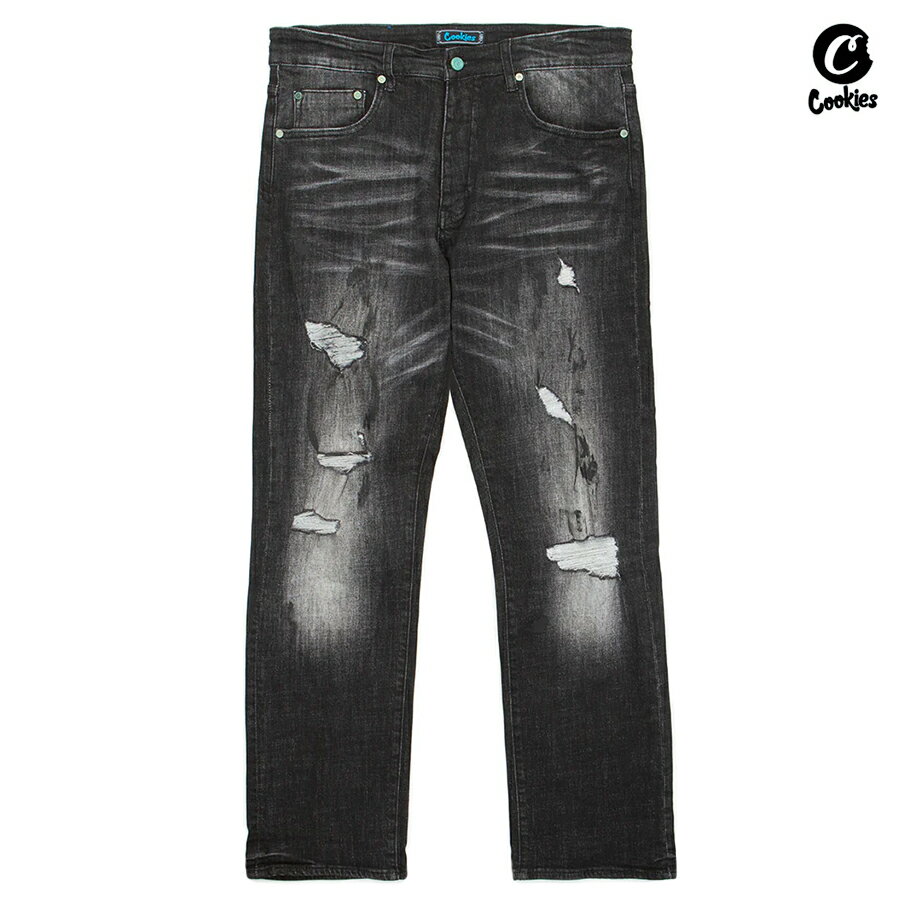 【送料無料★ラスト1点】COOKIES CORE MODERN RELAXED DENIM PANTS【WASH BLACK】(M・L・XL)(COOKIES クッキーズ アパレル 服 通販 メンズ 大きいサイズ デニム ジーンズ パンツ)