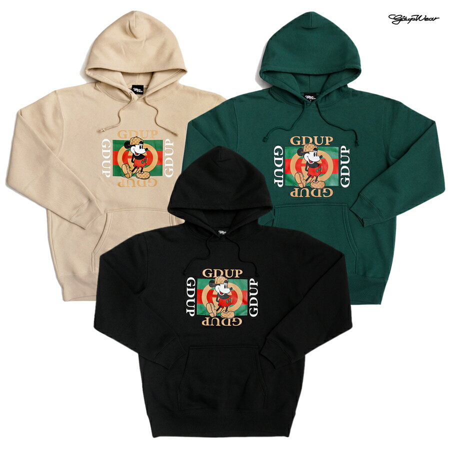 【SPECIAL PRICE★送料無料】G'DUP PULLOVER HOODIE【BLACK/BEIGE/DARK GREEN】(M・L・XL・2XL)(通販 メンズ 大きいサイズ パーカー フード フーディ プルオーバー スウェット 長袖 ロングスリーブ)