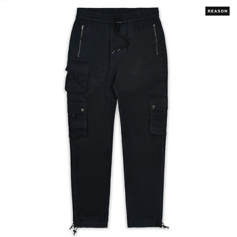 REASON CLOTHING CARGO PANTS(M・L・XL・2XL)(リーズン クロージング 通販 メンズ 大きいサイズ カーゴパンツ ロングパンツ 無地 ブラック 黒)