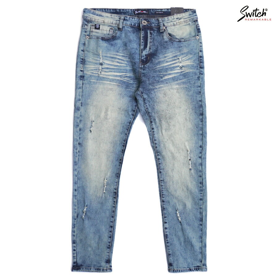 SWITCH WASHED RIPPED DENIM(30inch・32inch・34inch・36inch・38inch)(通販 メンズ 大きいサイズ デニム ジーンズ パンツ ロングパンツ ダメージ)