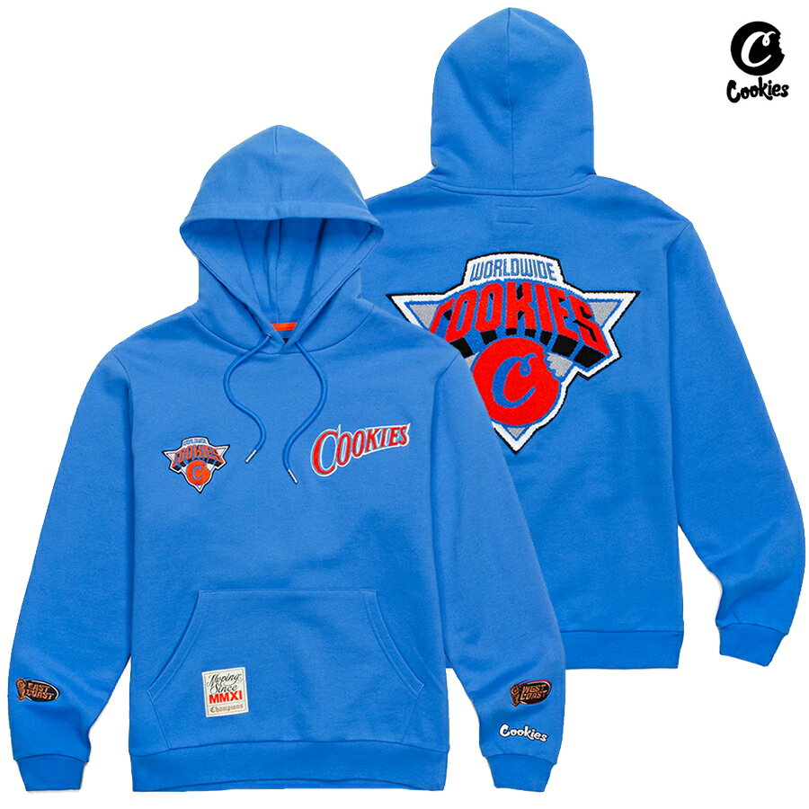 【送料無料】COOKIES FULL CLIP PULLOVER HOODIE【BLUE】(L・XL)(クッキーズ アパレル 服 通販 メンズ 大きいサイズ パーカー スウェット フード フーディー 長袖 ロングスリーブ ロゴ)