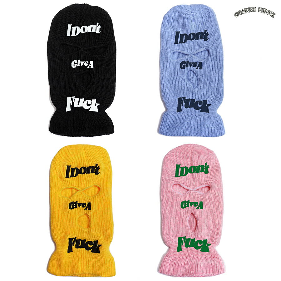 【送料無料】COUCH LOCK FACE MASK【BLACK/YELLOW/LIGHT BLUE/PINK】(カウチロック 通販 メンズ レディース 男 女 兼用 帽子 ニット ビーニー フェイスマスク 刺繍 ロゴ スキーマスク)