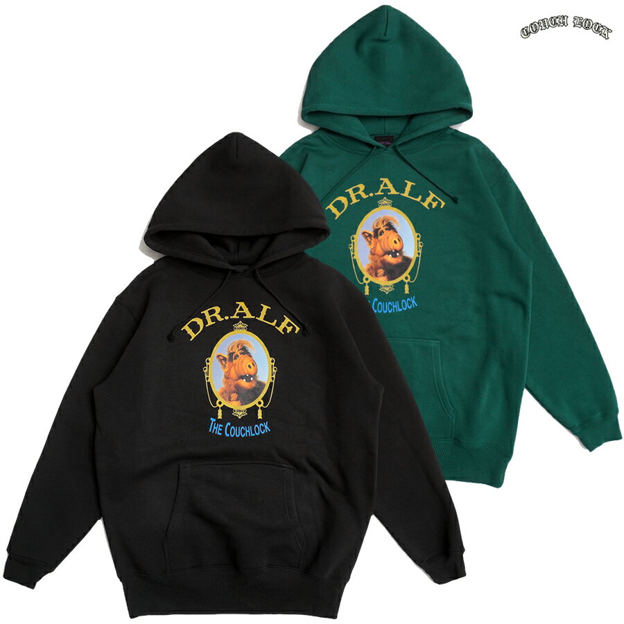 【送料無料】COUCH LOCK PULLOVER HOODIE【BLACK/DARK GREEN】(M L XL)(カウチロック 通販 メンズ 大きいサイズ スウェット パーカー フード フーディー プルオーバー 長袖 ロングスリーブ CHRONIC Dr.DRE ドクタードレー WEST COAST HIPHOP ヒップホップ ALF アルフ)