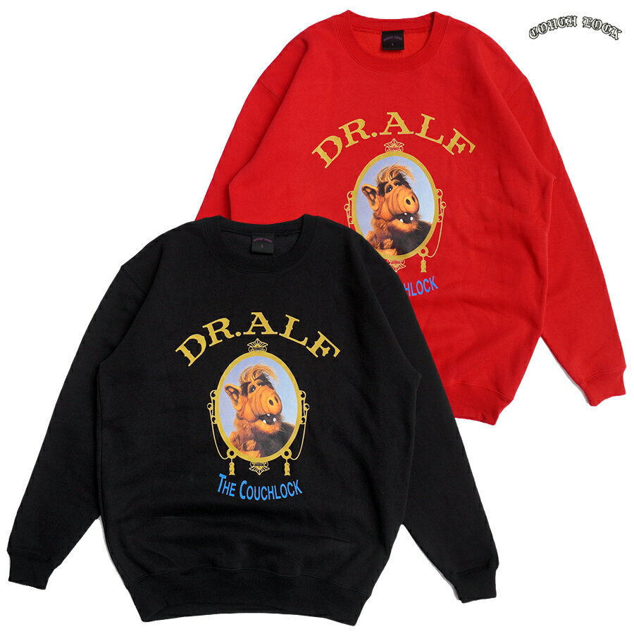 【送料無料】COUCH LOCK CREWNECK SWEAT【BLACK/RED】(M L XL)(カウチロック 通販 メンズ 大きいサイズ スウェット トレーナー 長袖 ロングスリーブ CHRONIC Dr.DRE ドクタードレー WEST COAST HIPHOP ヒップホップ ALF アルフ)