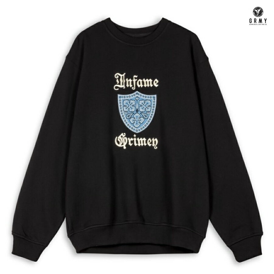 楽天Indoor Class Online Store【送料無料】GRIMEY CAUSING PANIC CREWNECK SWEAT【BLACK】（M・L・XL）（グライミー 服 通販 メンズ 大きいサイズ トレーナー スウェット クルーネック 長袖 ロングスリーブ）