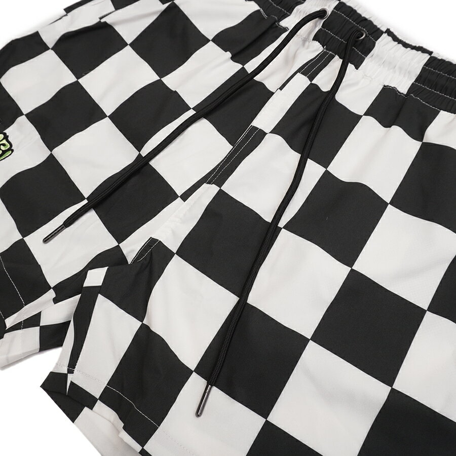 【50%OFF対象★送料無料】GRIMEY BLOODSUCKER NYLON SHORTS【BLACK×WHITE】(M・L・XL)(グライミー 服 通販 メンズ 大きいサイズ スウェット ショーツ ハーフパンツ ショートパンツ ナイロンショーツ ロゴ)