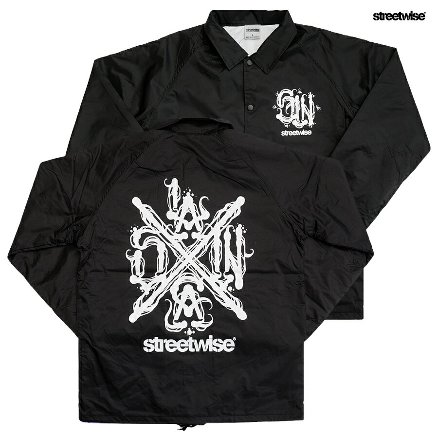 【送料無料★ラスト1点】STREETWISE L.A.CA. COACH JACKET【BLACK】(L XL)(ストリートワイズ 通販 服 メンズ 大きいサイズ コーチジャケット ジャケット ナイロンジャケット アウター)