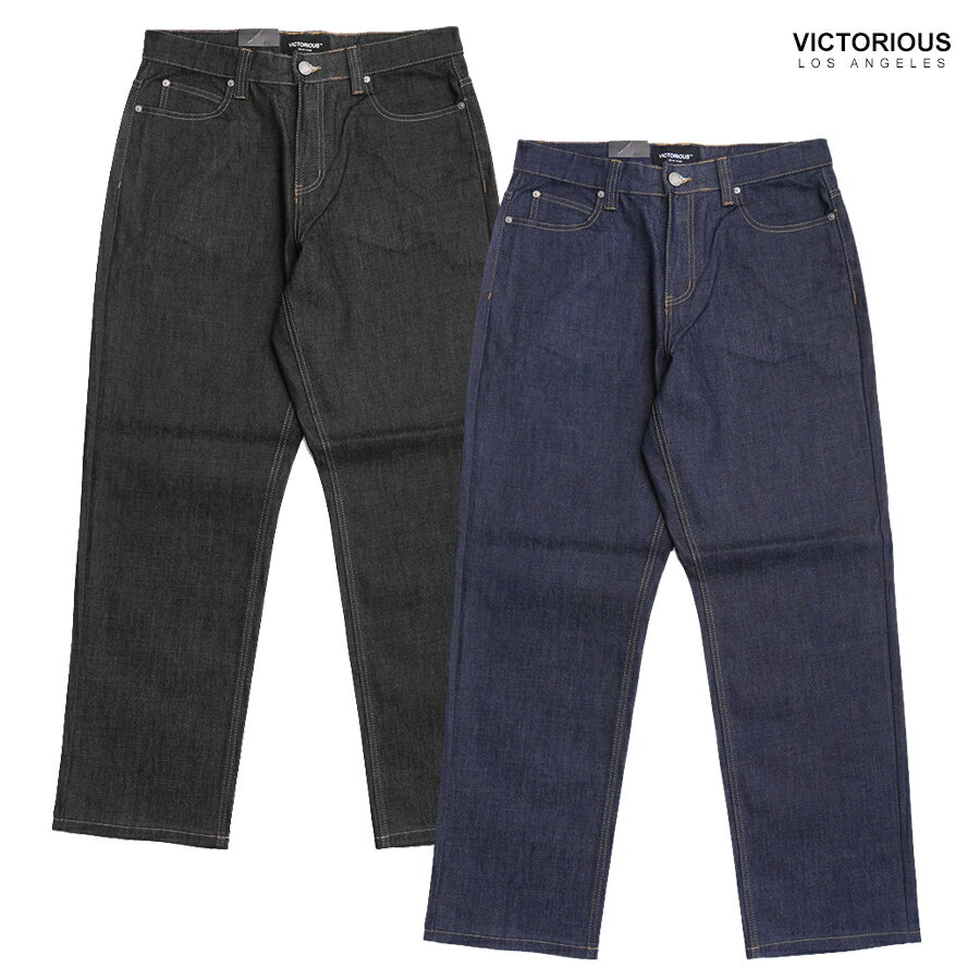 VICTORIOUS LA BAGGY FIT RAW DENIM PANTS(30inch・32inch・34inch・36inch・38inch)(ヴィクトリアス 通販 メンズ 大きいサイズ デニム ジーンズ パンツ ノンウォッシュ ローデニム バギー)