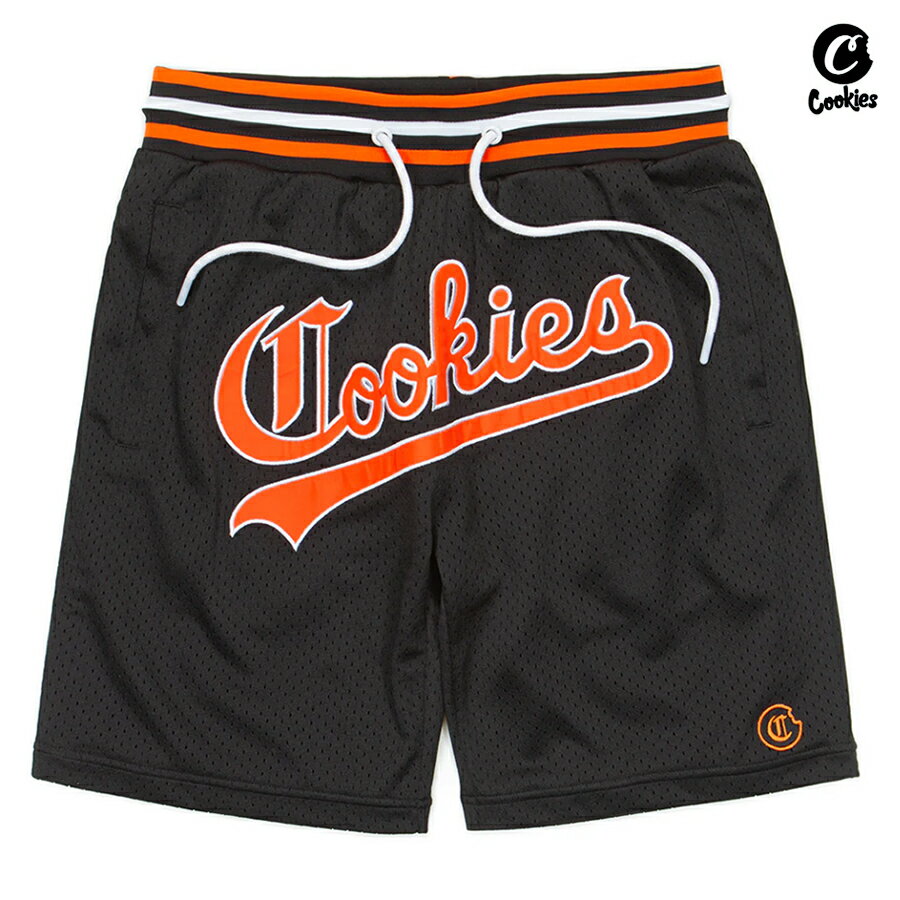 【送料無料】COOKIES IVY LEAGUE MESH SHORTS【BLACK】(M・L・XL)(COOKIES クッキーズ アパレル 服 通販 大きいサイズ ショーツ ハーフパンツ ショートパンツ メッシュショーツ ジャージ ロゴ)