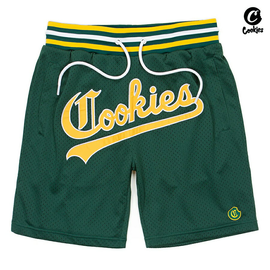 【送料無料】COOKIES IVY LEAGUE MESH SHORTS【FOREST GREEN】(M・L・XL)(COOKIES クッキーズ アパレル 服 通販 大きいサイズ ショーツ ハーフパンツ ショートパンツ メッシュショーツ ジャージ ロゴ)