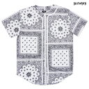 【送料無料】M TOWN PAISLEY BASEBALL JERSEY【WHITE】(M・L・XL・2XL)(通販 メンズ 大きいサイズ 服 ベースボール ジャージ シャツ ペイズリー バンダナ BANDANA 半袖 ショートスリーブ ユニフォーム)