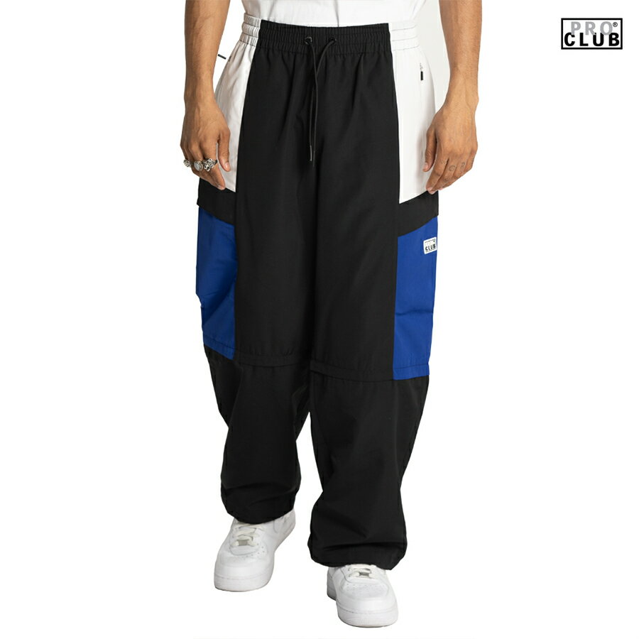 PRO CLUB HEAVYWEIGHT CONVERTIBLE WINDBREAKER PANTS(M・L・XL・2XL)(プロクラブ 通販 メンズ 大きいサイズ ウインドブレーカーパンツ ナイロンパンツ パンツ ロングパンツ ロゴ)