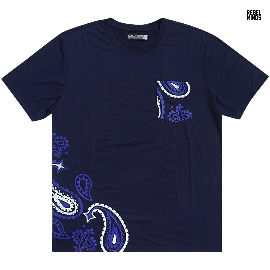 ̵REBEL MINDS PAISLEY POCKET TġNAVY(MLXL2XL3XL)(  礭 T SHIRTS ڥ꡼ Х BANDANA Ⱦµ 硼ȥ꡼)