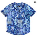 楽天Indoor Class Online Store【送料無料】REBEL MINDS JACQUARD MESH BASEBALL JERSEY 【BLUE】（M・L・XL・2XL・3XL）（通販 メンズ 大きいサイズ ベースボールジャージ ベースボールシャツ ジャージ 半袖 ショートスリーブ メッシュ ユニフォーム）