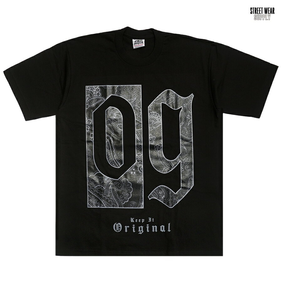 STREETWEAR SUPPLY KEEP IT OG Tシャツ(M・L・XL・2XL・3XL)(通販 メンズ 大きいサイズ 半袖 T-SHIRTS プリント ストリート ブラック 黒 HIPHOP ヒップホップ バンダナ BANDANA ペイズリー PAISLEY)