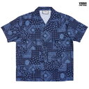 【送料無料】VERSION COUTURE PAISLEY S/S OPEN SHIRTS【NAVY】(M L XL 2XL)(通販 メンズ 大きいサイズ 服 シャツ ボタンシャツ ペイズリー バンダナ BANDANA 半袖 ショートスリーブ)