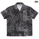 【送料無料】VERSION COUTURE PAISLEY S/S OPEN SHIRTS【BLACK】(M L XL 2XL)(通販 メンズ 大きいサイズ 服 シャツ ボタンシャツ ペイズリー バンダナ BANDANA 半袖 ショートスリーブ)