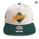 楽天Indoor Class Online Store【送料無料】'47 HITCH OAKLAND ATHLETICS SNAPBACK CAP【NATURAL×GREEN】（フォーティーセブン 帽子 通販 メンズ レディース 男 女 兼用 キャップ スナップバック ベースボールキャップ MLB ロゴ As アスレチックス）