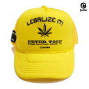【送料無料】COOKIES × PETER TOSH LEGALIZE IT TRUCKER CAP【YELLOW】(クッキーズ 通販 CAP 帽子 キャップ スナップバック メッシュキャップ トラッカーハット ピータートッシュ REGGAE ロゴ)
