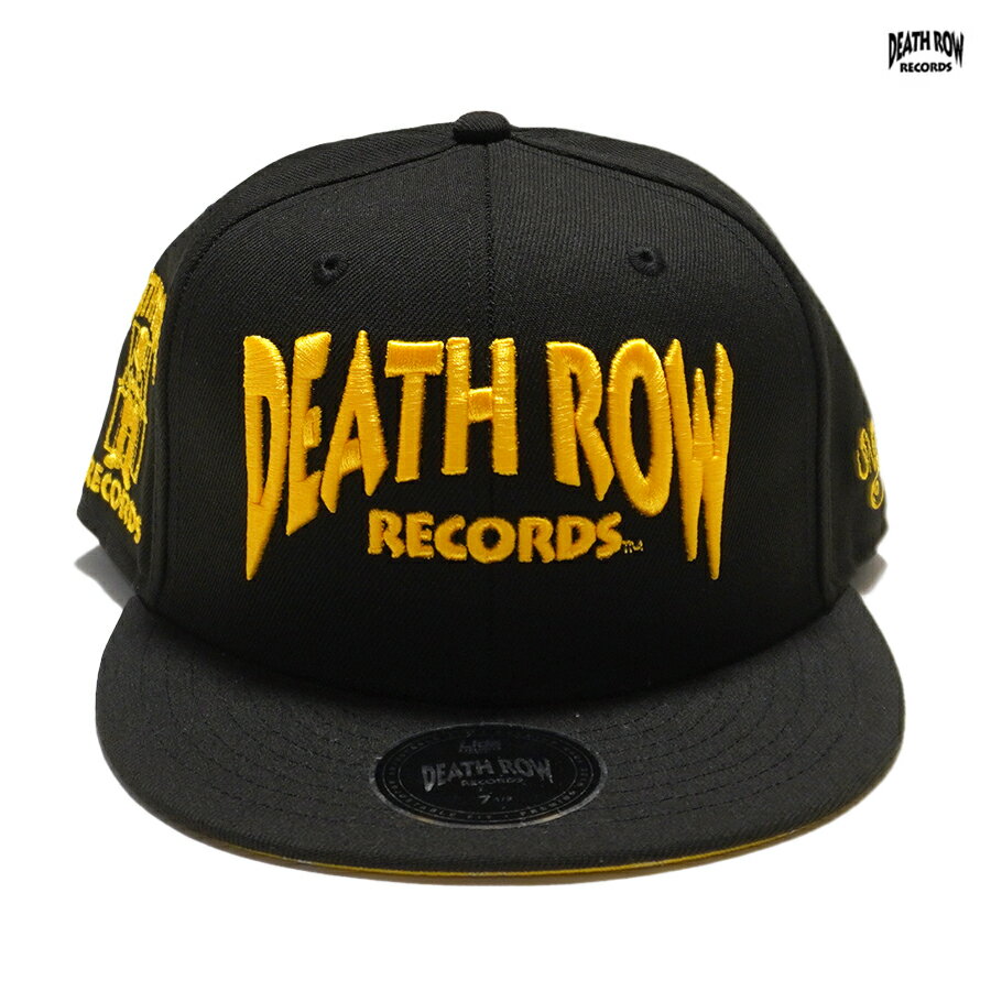 【送料無料】DEATH ROW RECORDS OG LOGO PAISLEY FITTED CAP【BLACK×YELLOW】(7 3/8 7 1/2 7 5/8 7 3/4)(デスロウレコード 通販 スヌープドッグ SNOOP DOGG 帽子 キャップ フィッテド ペイズリー バンダナ BANDANA ロゴ)