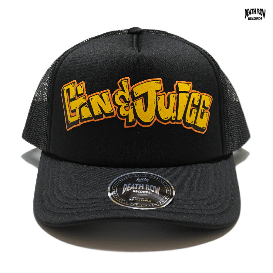 【送料無料】DEATH ROW RECORDS GIN JUICE TRUCKER CAP【BLACK】(デスロウレコード 通販 スヌープドッグ SNOOP DOGG 帽子 キャップ メッシュ トラッカーハット スナップバック ロゴ)