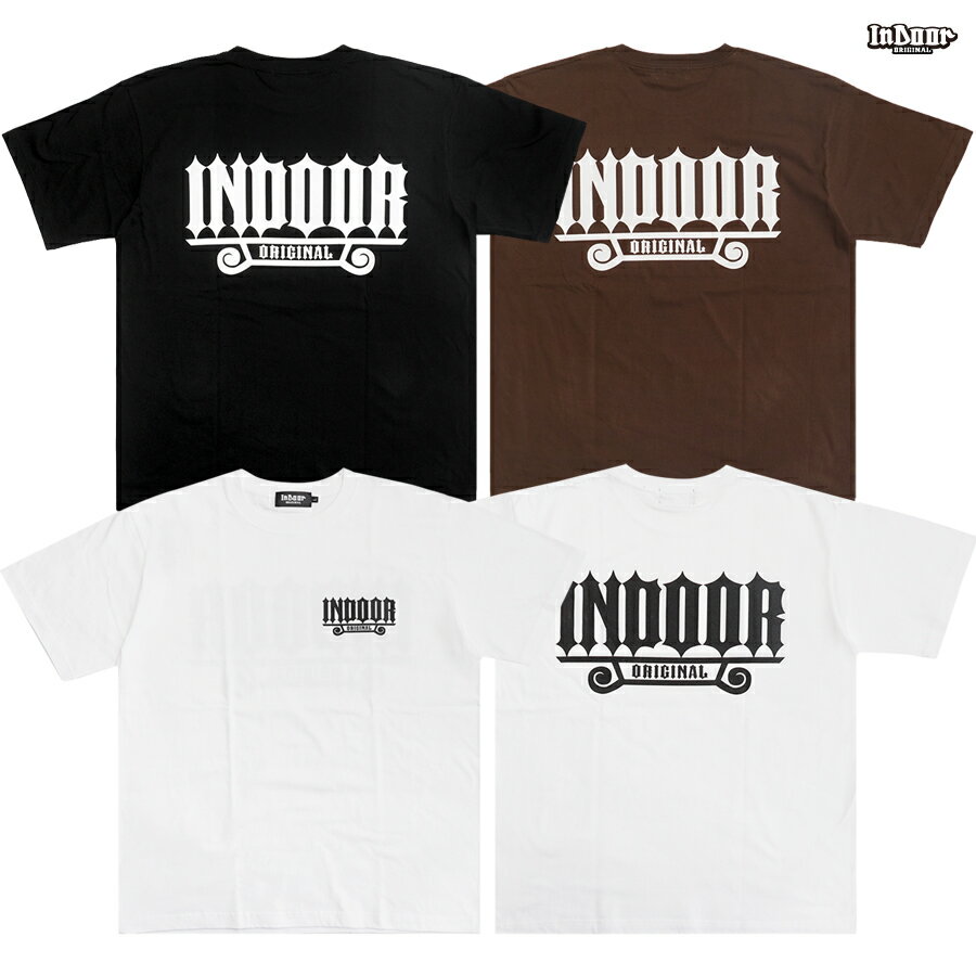 INDOOR ORIGINAL PLAQUE Tシャツ(M・L・XL・2XL)(IN DOOR インドア 通販 メンズ 大きいサイズ 半袖 ショートスリーブ T-SHIRTS プラーク ロゴ)