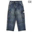 【送料無料】PRO CLUB HEAVYWEIGHT BAGGY FIT DENIM CARGO PANTS【DARK BLUE】(30inch 32inch 34inch 36inch 38inch)(プロクラブ 通販 大きいサイズ デニム ジーンズ カーゴパンツ ロングパンツ バギーパンツ)