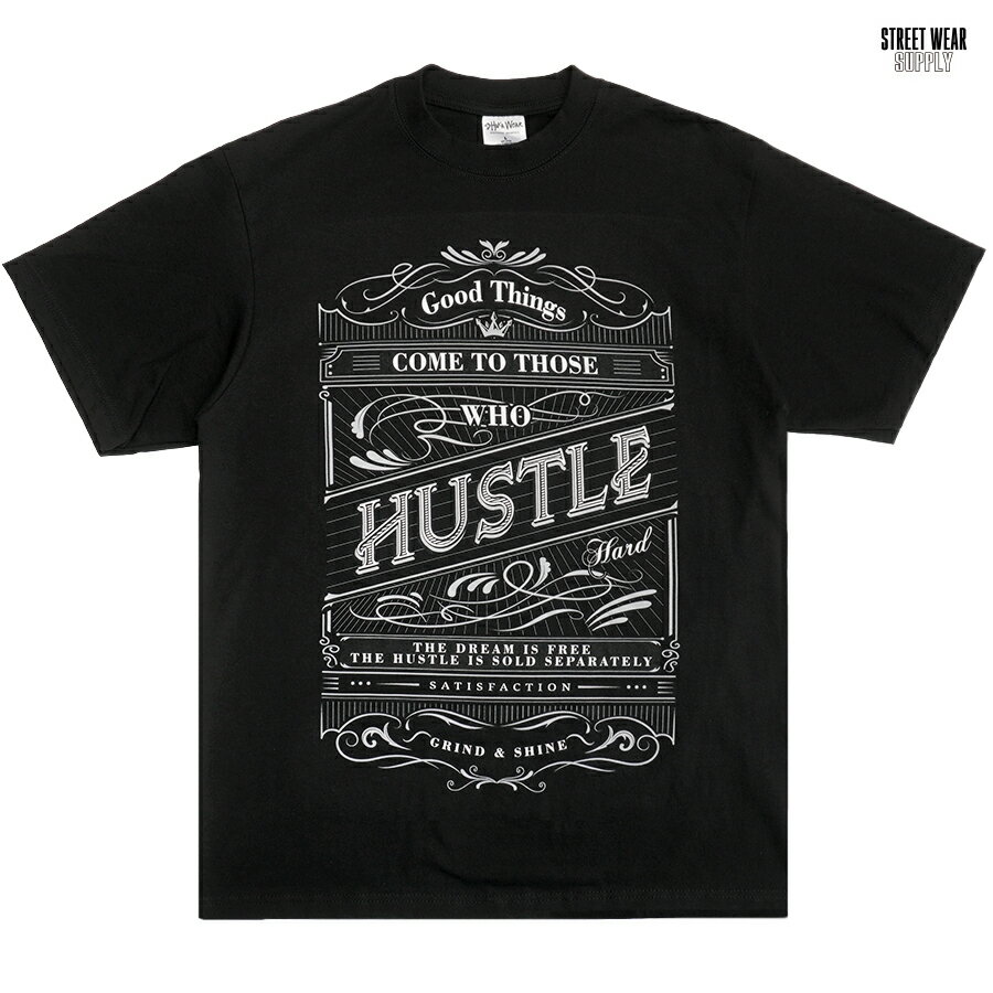 ̵STREETWEAR SUPPLY HUSTLE TġBLACK(MLXL2XL3XL)(  礭 إӡ Ⱦµ T-SHIRTS ץ ȥ꡼ ֥å  HIPHOP ҥåץۥå)