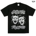 STREETWEAR SUPPLY SMILE AND CRY Tシャツ(M・L・XL・2XL・3XL)(通販 メンズ 大きいサイズ ヘビーウエイト 半袖 T-SHIRTS プリント ストリート ブラック 黒 HIPHOP ヒップホップ)