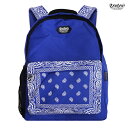 【送料無料】LOWLOW STREETWEAR BANDANA BACKPACK【ROYAL BLUE】(通販 バックパック リュック 鞄 カバン バンダナ ペイズリー PAISLEY ロゴ ブルー 青)(4)