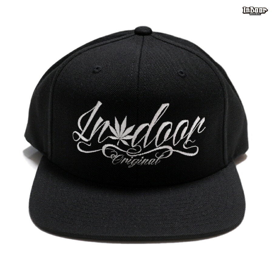 【送料無料】INDOOR ORIGINAL SCRIPT SNAPBACK CAP【BLACK】(IN DOOR インドア 通販 帽子 キャップ ス..