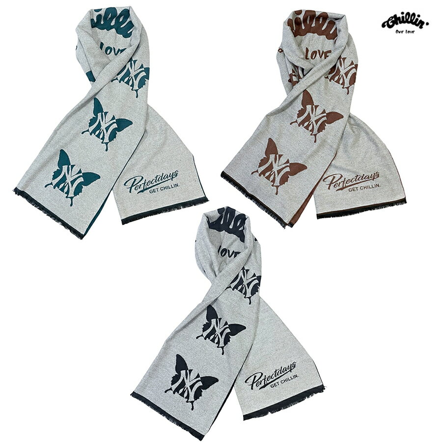 【メール便対応】CHILLIN NY BUTTERFLY STOLE【BLACK/GREEN/BROWN】(チリン 通販 服 マフラー ストール..