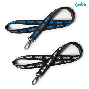 【メール便対応】COOKIES LANYARD【BLACK/BLUE】(クッキーズ 雑貨 グッズ 通販 アパレル ランヤード ネックピース ネックストラップ ストラップ ブラック 黒 ブルー 青)