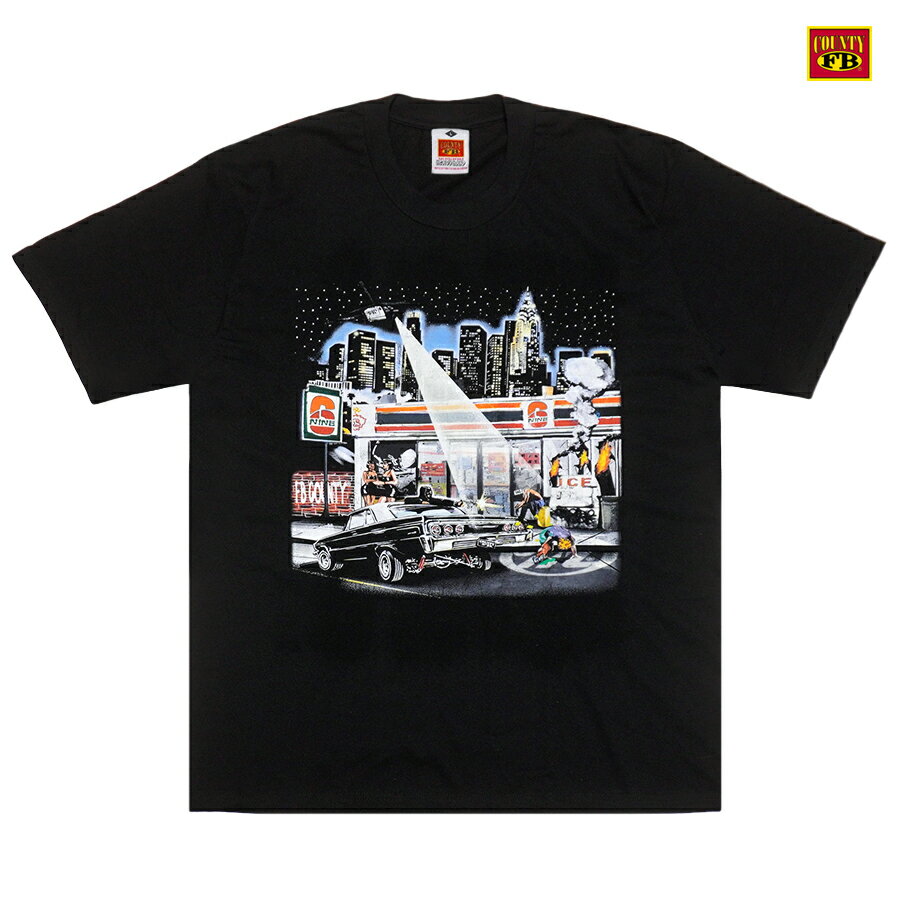 【送料無料】FB COUNTY GHETTO BIRD HEAVY HARD Tシャツ【BLACK】(L・XL・2XL)(エフビーカウンティ 服 通販 メンズ 大きいサイズ TEE T SHIRTS 半袖 ショートスリーブ ヘビーウエイト 厚手 ロゴ ゆったり)