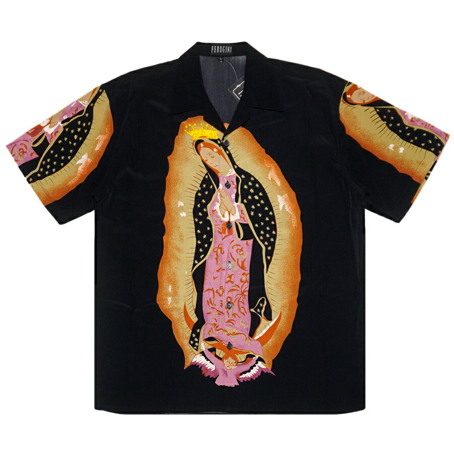 【送料無料】STREET DESIGN MARIA OPEN SHIRTS【BLACK】(L・XL・2XL・4XL)(通販 メンズ 大きいサイズ 半袖 シャツ ボタンシャツ オープンシャツ ショートスリーブ マリア)のサムネイル