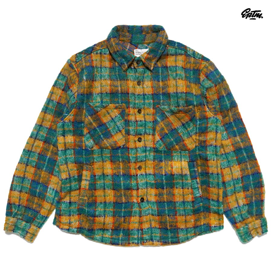 【SPECIAL PRICE★送料無料】EPTM SIDE SLIT HEAVY FLANNEL SHIRTS【TEAL】(M・L・XL)(エピトミ 通販 メンズ 大きいサイズ シャツ フランネルシャツ ネルシャツ チェックシャツ ボタンシャツ 厚手 ヘビー ロングスリーブ 長袖)