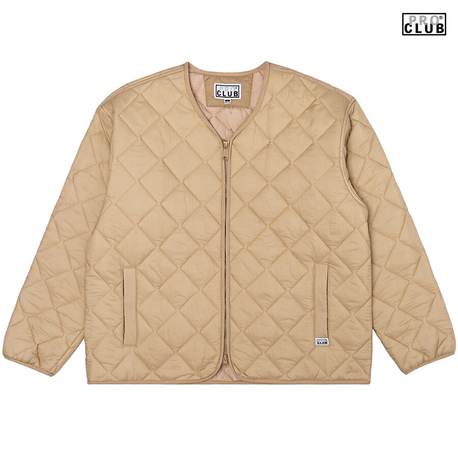 樂天商城 - 【SPECIAL PRICE★送料無料】PRO CLUB HEAVYWEIGHT QUILTED LINER JACKET【KHAKI】(M・L・XL・2XL)(プロクラブ 通販 メンズ 大きいサイズ ヘビーウェイト キルテッドジャケット ライナージャケット アウター ビッグサイズ オーバーサイズ)