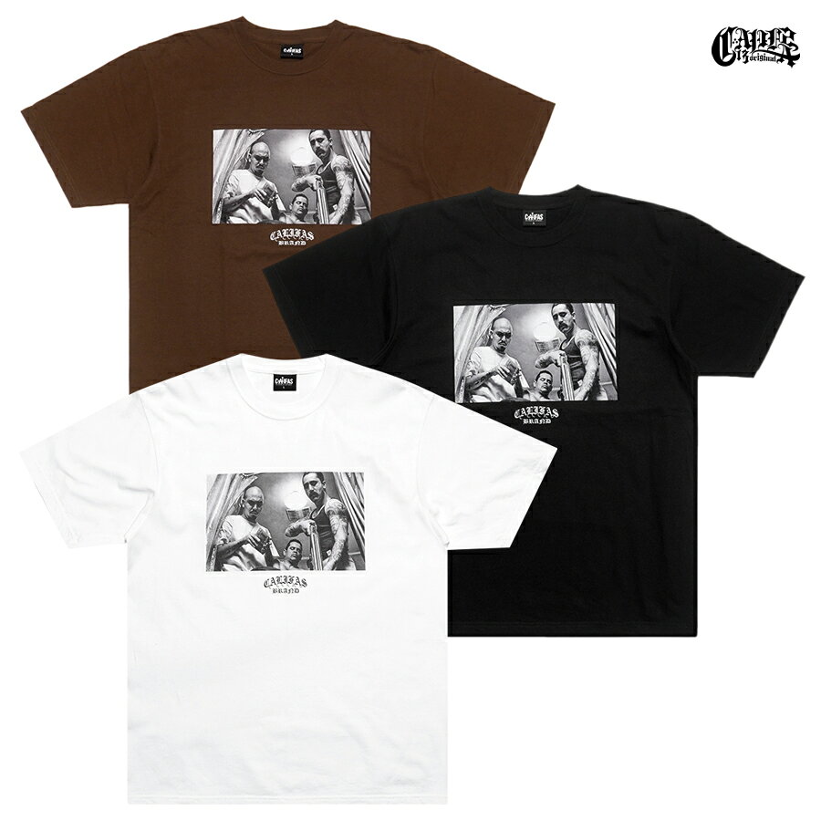 【送料無料】CALIFAS SMILEY Tシャツ【WHITE/BLACK/BROWN】(M・L・XL・2XL)(カリファス 通販 メンズ 大きいサイズ Tシャツ 半袖 ショートスリーブ 映画 ムービー TRAINING DAY トレーニングデイ オーバーサイズ ビッグサイズ ヒップホップ HIP HOP 西海岸)