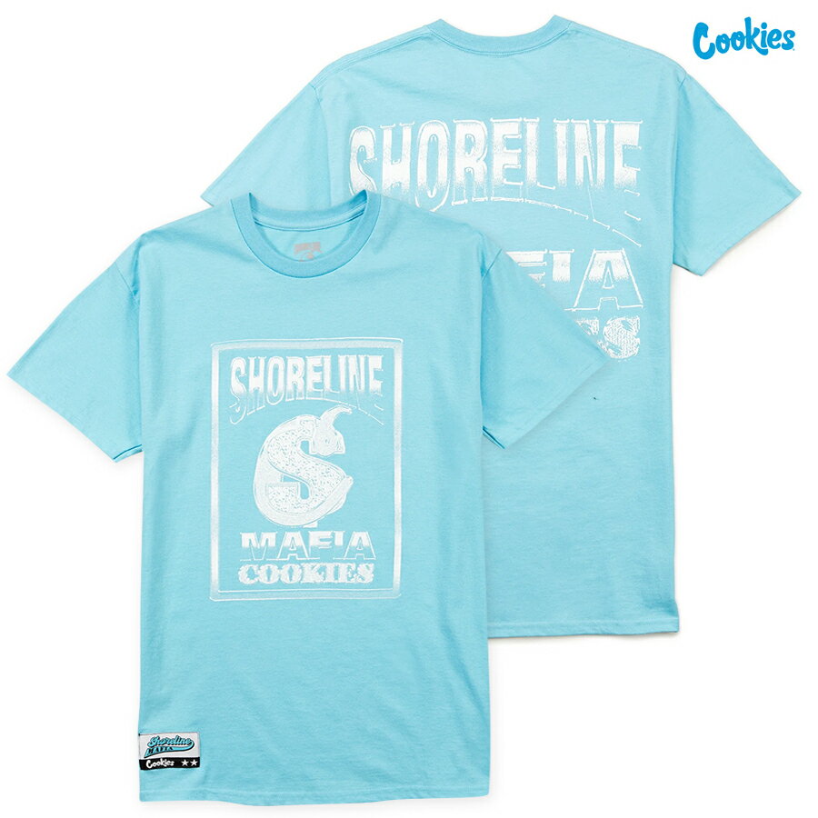 【送料無料】COOKIES × SHORELINE MAFIA Tシャツ【CAROLINA BLUE】(M・L・XL・2XL)(クッキーズ ショアライン マフィア アパレル 服 通販 メンズ 大きいサイズ Tシャツ ショートスリーブ HIPHOP ヒップホップ アパレル 服)