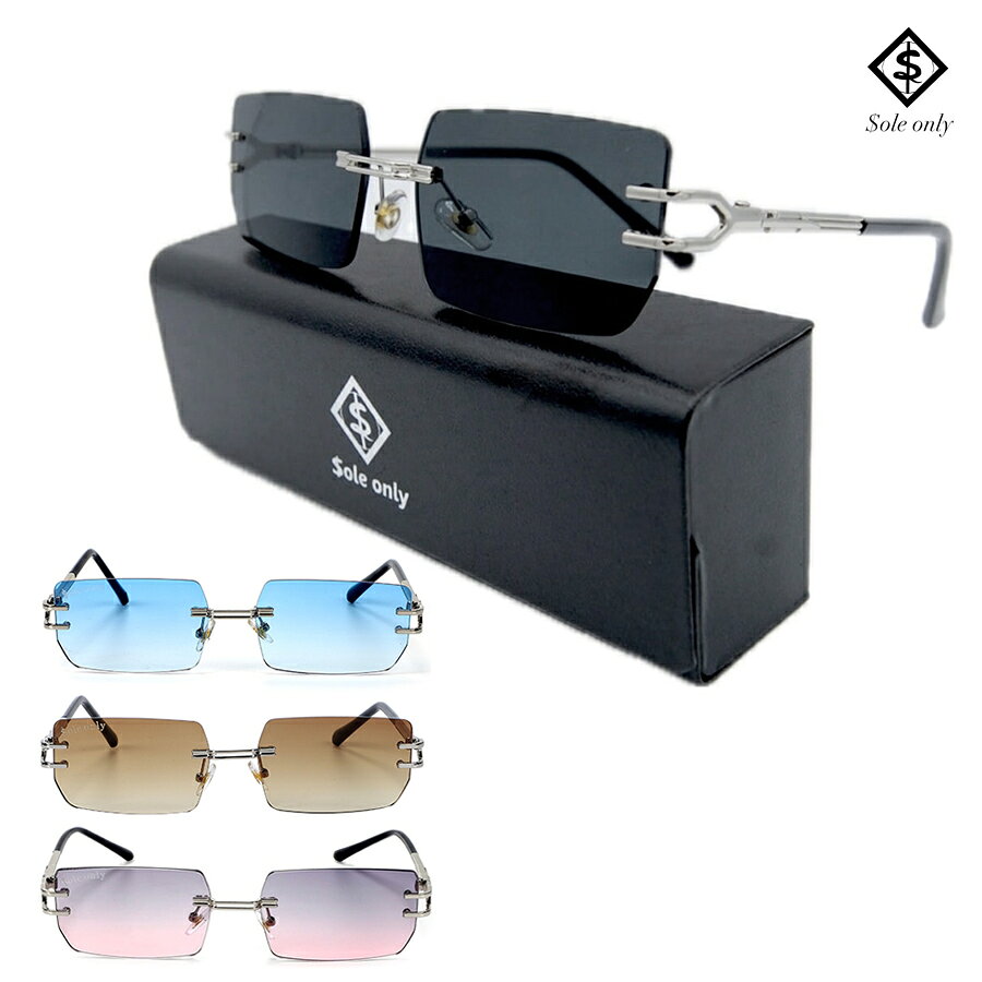 【送料無料】$OLE ONLY RIMLESS SUNGLASSES【BLACK/BLUE/BROWN/PINK】(ソールオンリー サングラス 通販 ブラック ブルー ブラウン カラー レンズ メガネ アイウエア SOLE ONLY)
