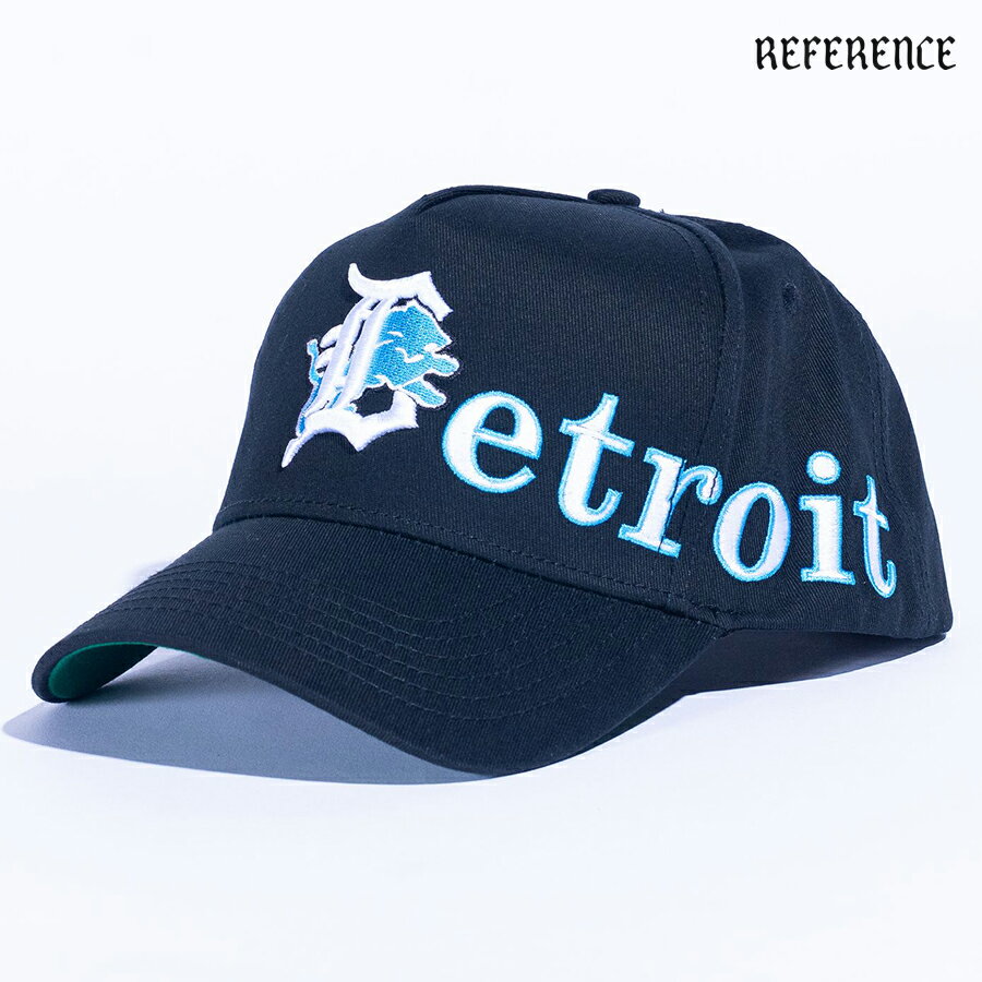 REFERENCE LIGERS SCRIPT SNAPBACK CAP(リファレンス 通販 キャップ 帽子 スナップバック ベースボールキャップ ロゴ デトロイト ブラック)